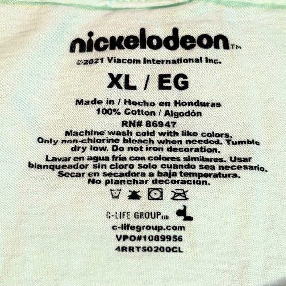 Nickelodeon Faves Long Sleeve T-shirt Graphic Top Crew Neck Green Size XL - Picture 12 of 12